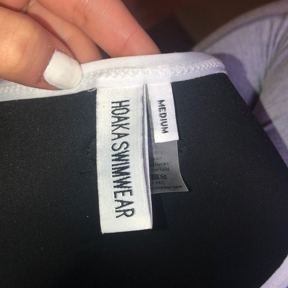 Purple hoaka swimsuit with white piping! - Picture 3 of 5